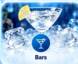 Bars: a chilled cocktail with clear ice