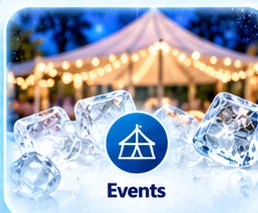 Events: a party venue and crystal clear ice